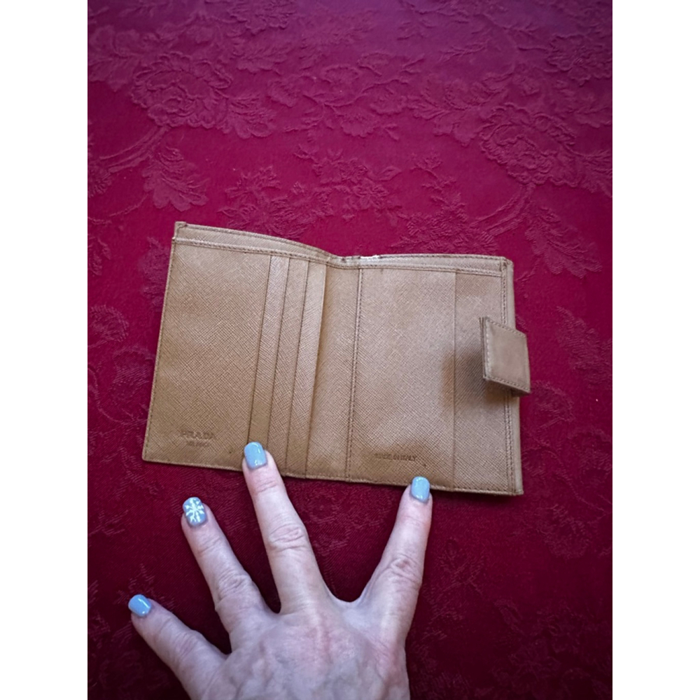 Prada Beige Nylon & Leather Compact Snap Wallet - Picture 13 of 14